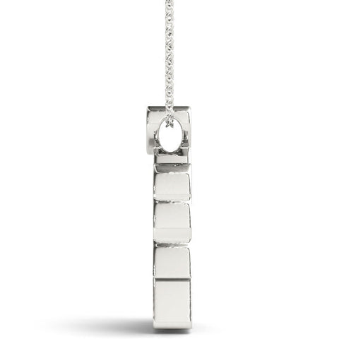 White gold Silver Elephant Heart Pendant