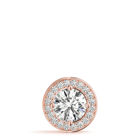 Rose gold Halo Round Diamond Four-Prong Pendant