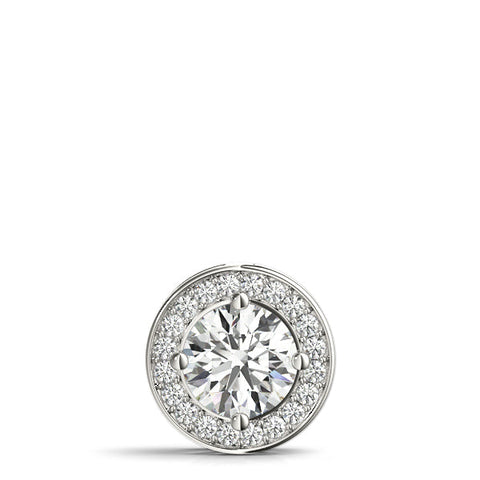 White gold Halo Round Diamond Four-Prong Pendant