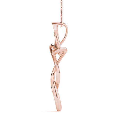 Rose gold Pavé Round Diamond Twist Cross Pendant