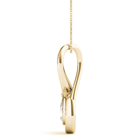 Yellow gold Pavé Pear Prong Pendant