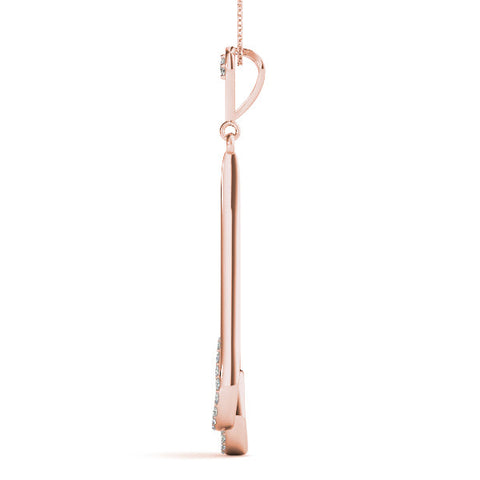 Rose gold Teardrop Diamond Pavé Pendant with Round Brilliant Cut