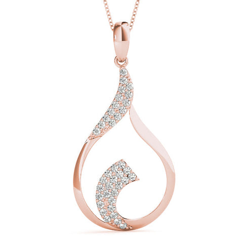 Rose gold Pavé Round Diamond Twist Pendant