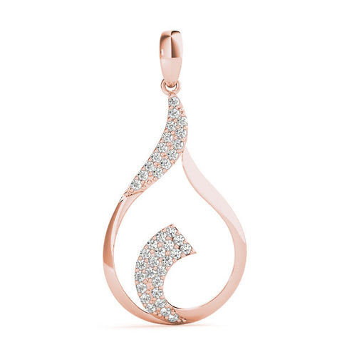Rose gold Pavé Round Diamond Twist Pendant