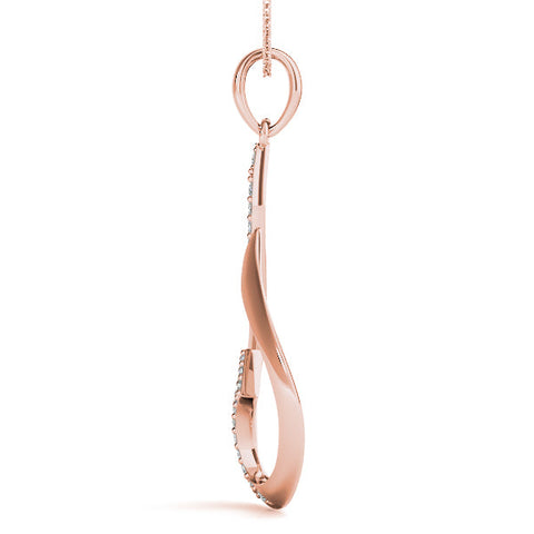 Rose gold Pavé Round Diamond Twist Pendant
