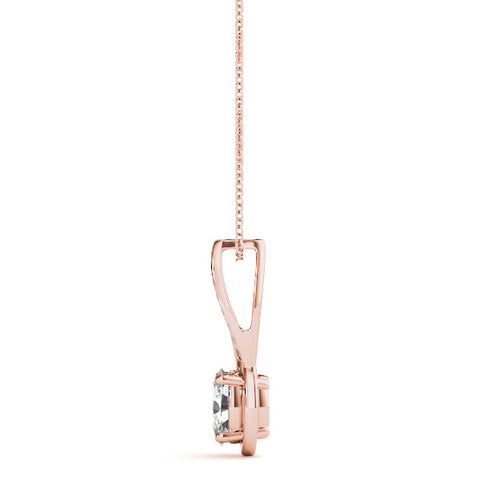Rose gold Oval Diamond Bezel-Set Pendant