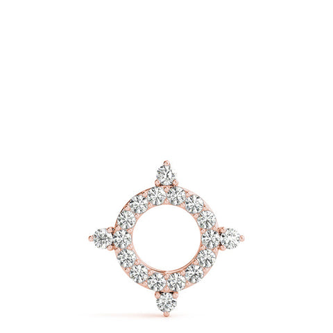 Rose gold Round Diamond Halo Pendant with Four-Prong Setting