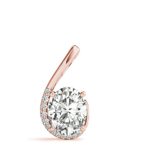 Rose gold Round Diamond Swirl Pendant with Prong Setting