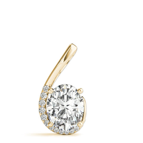 Yellow gold Round Diamond Swirl Pendant with Prong Setting