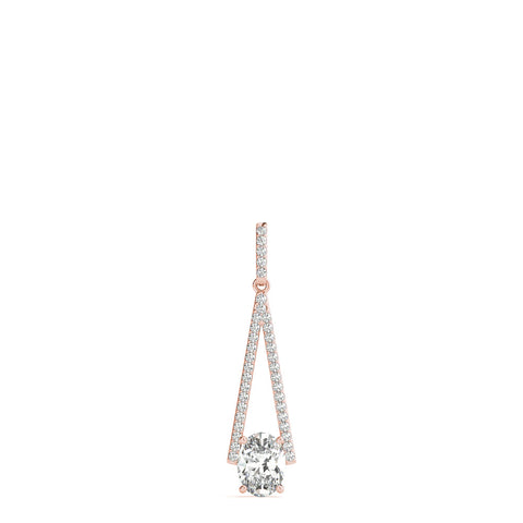 Rose gold Round Diamond V-Prong Pavé Pendant