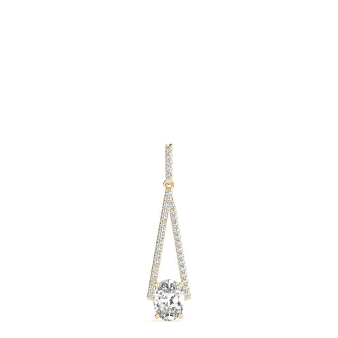 Yellow gold Round Diamond V-Prong Pavé Pendant