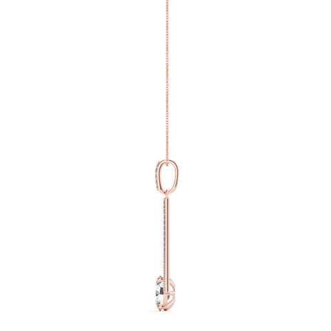 Rose gold Round Diamond V-Prong Pavé Pendant