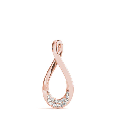 Rose gold Pavé Round Diamond Teardrop Pendant