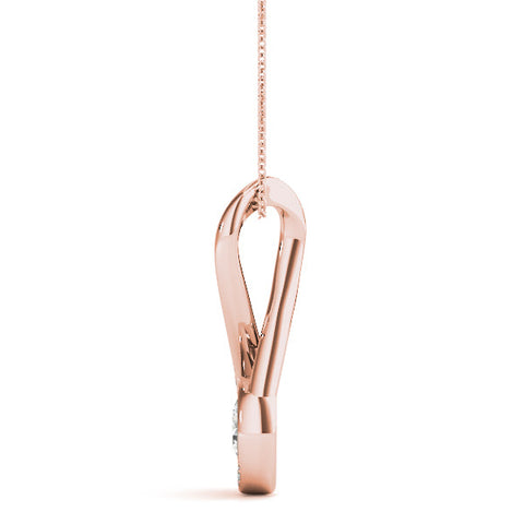 Rose gold Infinity Pavé Round Diamond Bezel Pendant