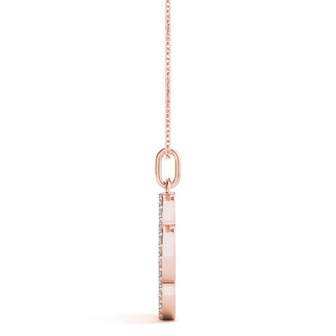 Rose gold Pavé Round Diamond Paw Pendant