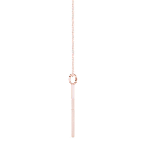 Rose gold Pavé Set Lightning Bolt Pendant with Round Cut Stones