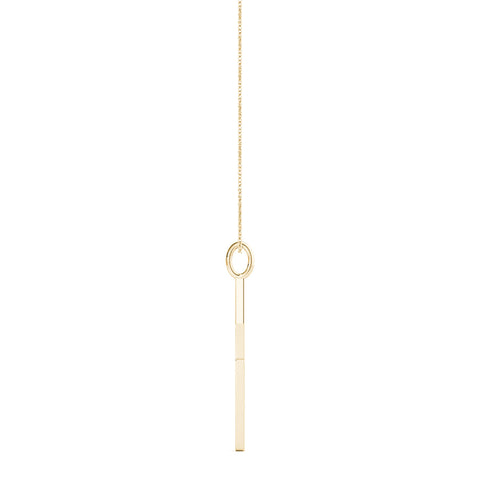 Yellow gold Pavé Set Lightning Bolt Pendant with Round Cut Stones
