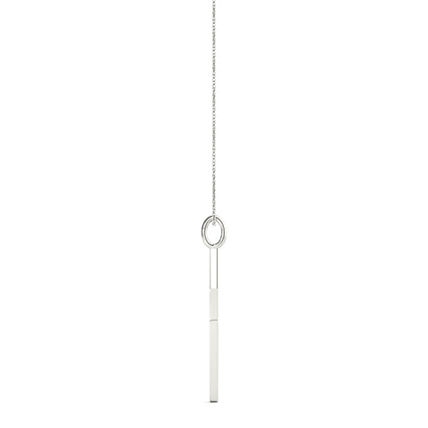 White gold Pavé Set Lightning Bolt Pendant with Round Cut Stones