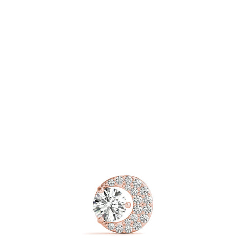 Rose gold Round Prong-Set Diamond Pavé Pendant