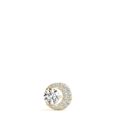 Yellow gold Round Prong-Set Diamond Pavé Pendant