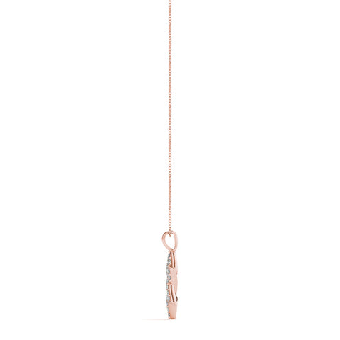 Rose gold Pavé Round Diamond Star Pendant with Four-Prong Setting