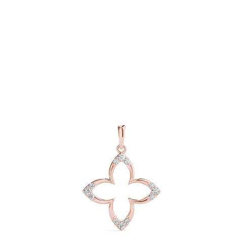 Rose gold Pavé Diamond Marquise Prong Pendant