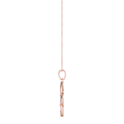 Rose gold Pavé Diamond Marquise Prong Pendant