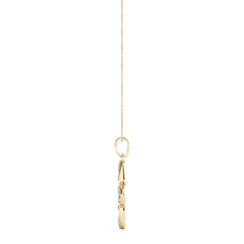 Yellow gold Pavé Diamond Marquise Prong Pendant