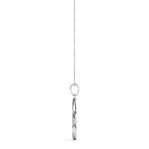 White gold Pavé Diamond Marquise Prong Pendant