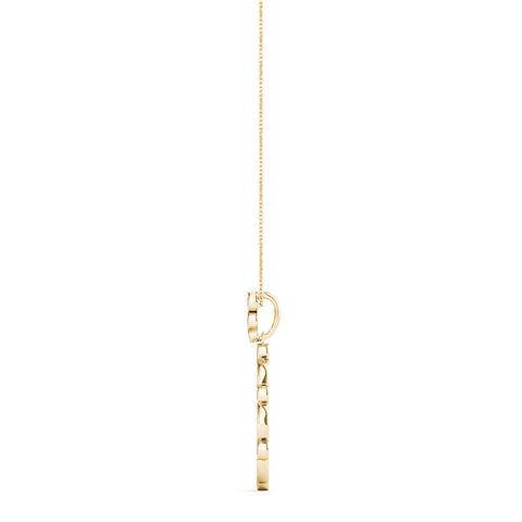 Yellow gold Round and Marquise Diamond Milgrain Prong Pendant