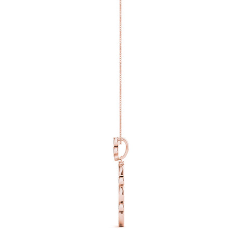 Rose gold Bezel Marquise and Round Diamond Pendant