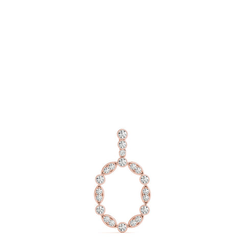 Rose gold Round and Marquise Diamond Bezel Set Pendant