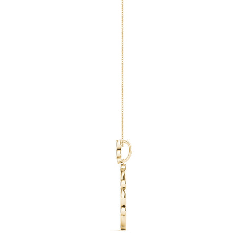 Yellow gold Round and Marquise Diamond Bezel Set Pendant