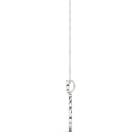 White gold Round and Marquise Diamond Bezel Set Pendant