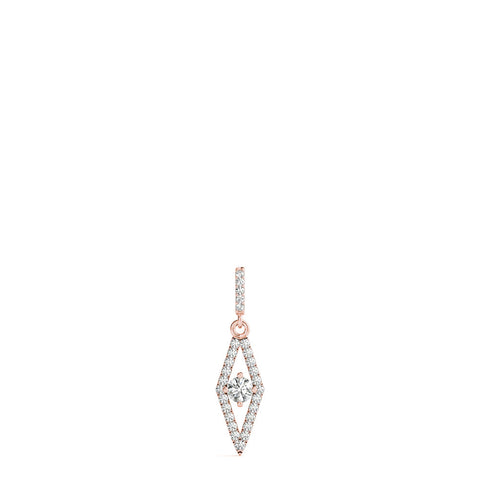 Rose gold Round Cut Diamond Pavé Marquise Pendant