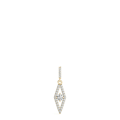 Yellow gold Round Cut Diamond Pavé Marquise Pendant
