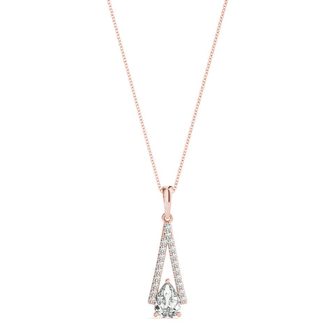 Rose gold Pavé Marquise Prong Pendant