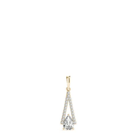 Yellow gold Pavé Marquise Prong Pendant