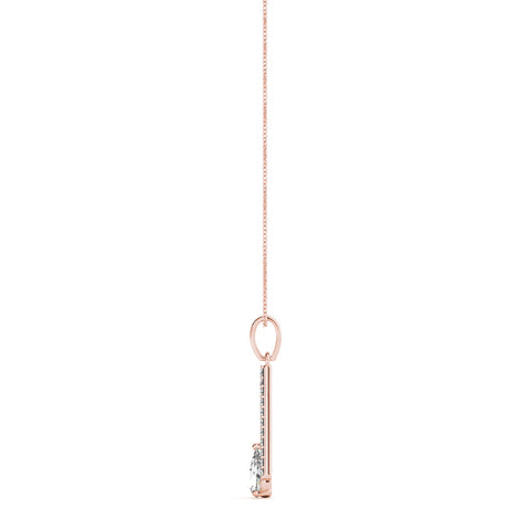 Rose gold Pavé Marquise Prong Pendant
