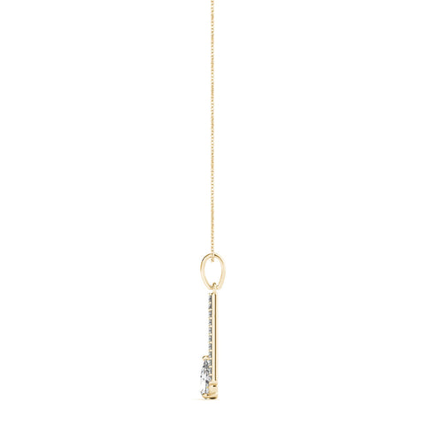 Yellow gold Pavé Marquise Prong Pendant