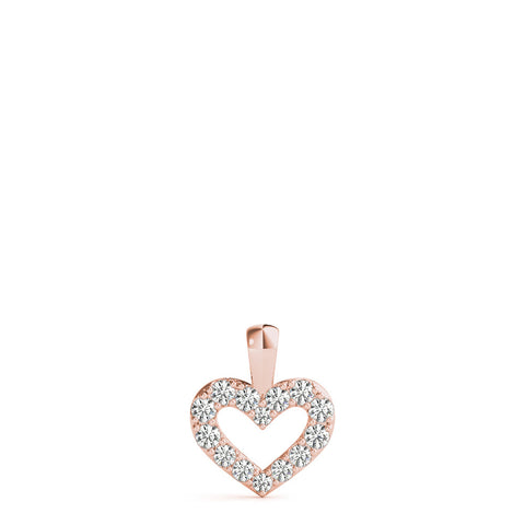 Rose gold Pavé Round Diamond Heart Pendant
