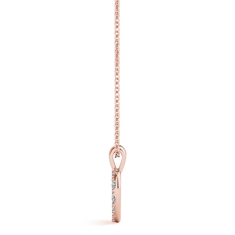 Rose gold Pavé Round Diamond Heart Pendant