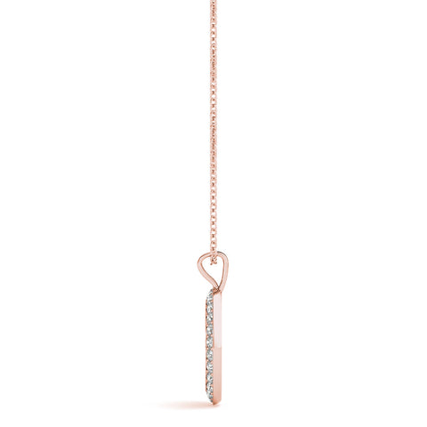 Rose gold Round Brilliant Pavé-Set Diamond Peace Pendant