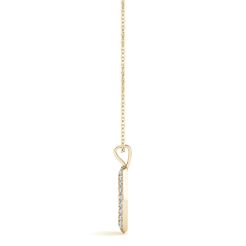 Yellow gold Round Brilliant Pavé-Set Diamond Peace Pendant