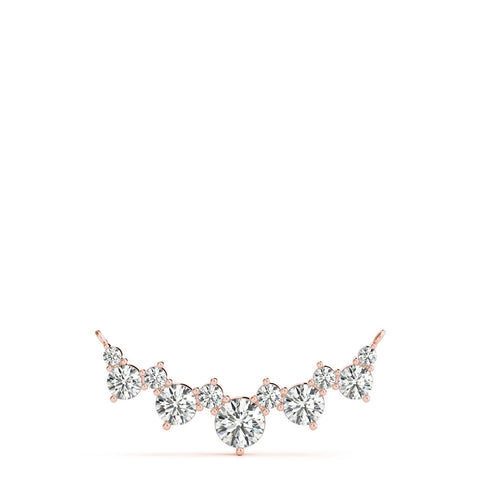 Rose gold Round Diamond Graduated V-Prong Necklace
