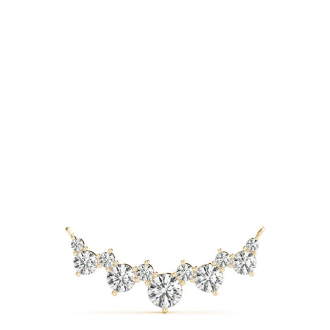 Yellow gold Round Diamond Graduated V-Prong Necklace