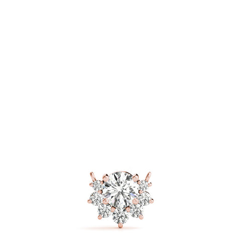 Rose gold Round Cluster Diamond Pendant with Prong Setting