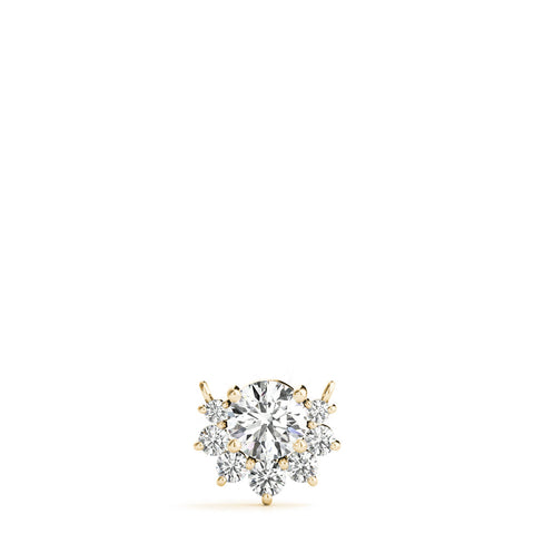 Yellow gold Round Cluster Diamond Pendant with Prong Setting