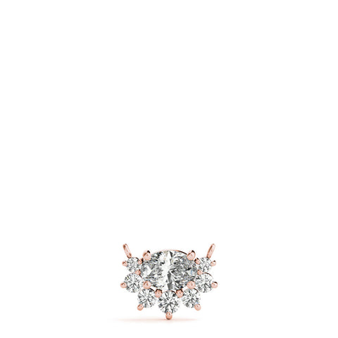 Rose gold Oval Diamond Cluster Pendant with Prong Setting