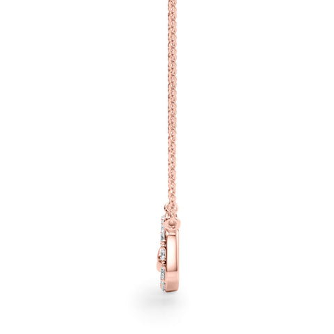 Rose gold Pavé Cushion Link Pendant with Shared Prong Setting
